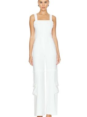 REVOLVE (Frida) White Square-Neck Wide-Leg Jumpsuit
